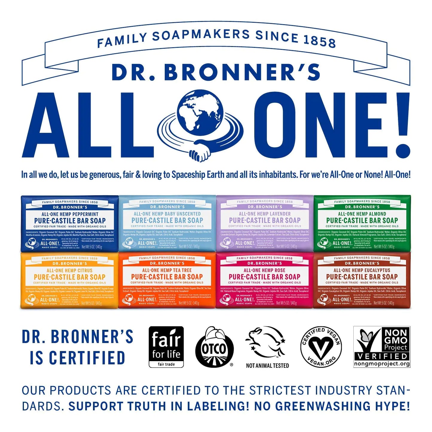 Dr. Bronner's - Pure-Castile Bar Soap (Peppermint, 5 Ounce, 12-Pack) - Made with Organic Oils, For Face, Body & Hair, Gentle & Moisturizing, Biodegradable, Vegan, Cruelty-free, Non-GMO 5 Ounce (Pack of 12)